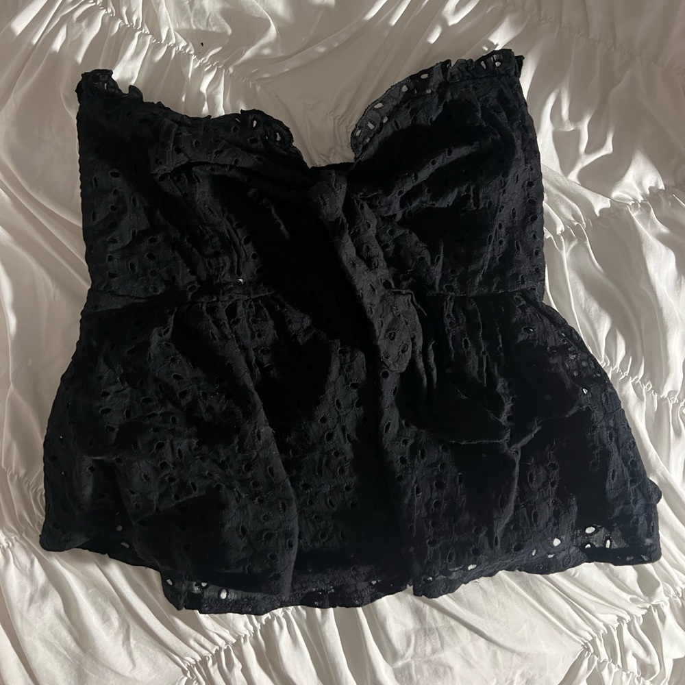 Strapless Eyelet Top